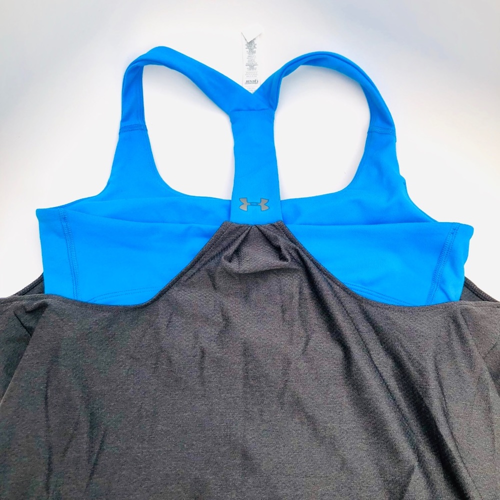 NWOT Under Armour Workout Tank Top with Sports Bra - Picture 5 of 12